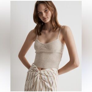 Madewell Corset-Detail Crop Sweater Tank
